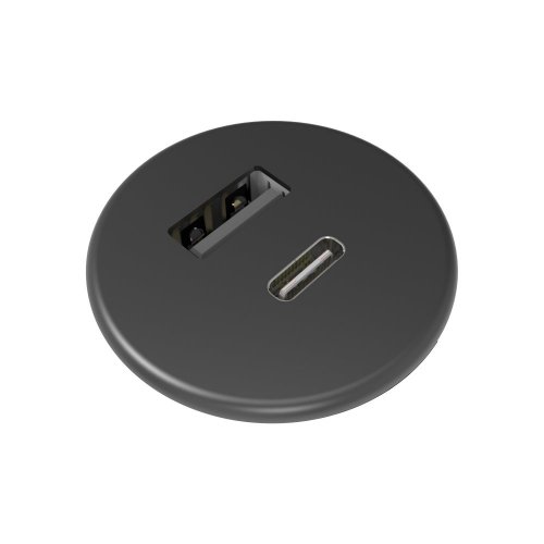 Nabíjačka Powerdot MICRO - 1x USB-A & 1x USB-C, 5V 3A, farba čierna