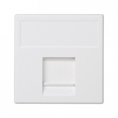 Kryt datové zásuvky K45 KRONE HK jodnoduchá plochá s krytem 45×45mm čistě bílá