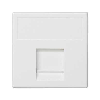 Kryt datové zásuvky K45 ITT CANNON jodnoduchá plochá s krytem 45×45mm čistě bílá