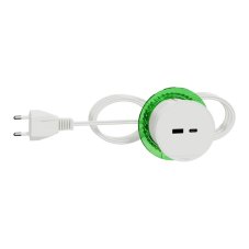 Zápustná USB nabíjačka Unica, USB A+C, 3.1A, kábel 2m, farba biela