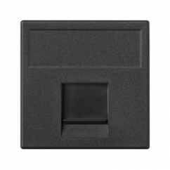 Kryt datové zásuvky K45 INFRA+ jodnoduchá plochá s krytem 45×45mm grafitově-šedá