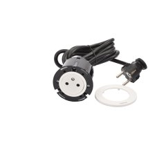 Zapustená zásuvka INCARA Disq 60, 1x 250V Surface, kábel 2m, farba biela