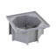 Podlahová mosazná zásuvka 1x 250V, manuální zámek, IP66, 135x135 mm, pro lité podlahy