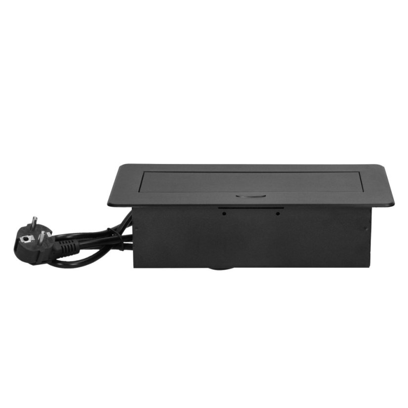 Výklopný zásuvkový blok s frézovaným krytem, 2x zásuvka 230V, 2x USB A+C nabíječka 5V / 3.6A , kabel 1.5m, barva grafitová - šedá