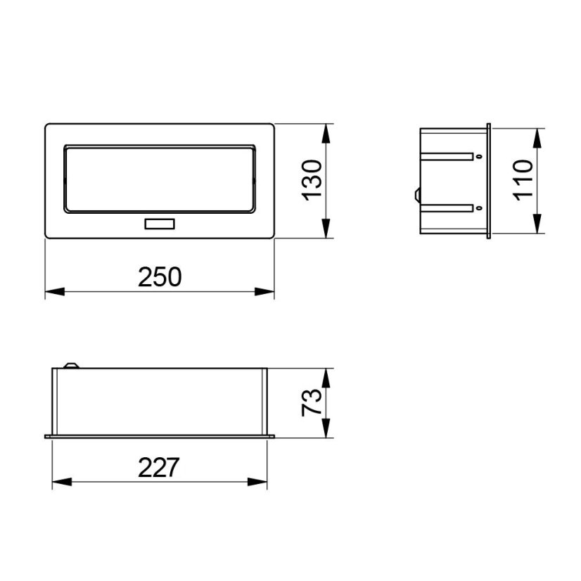 Výklopná zásuvka 2x 230V, 2x USB A+C nabíjecí 15W, barva bílá, kabel o délce 1.5m