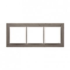 Betonový rámeček 3-násobný tmavý beton/bílá