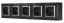 Nástěnný zásuvkový blok, 5x 250V/16A, černé barvy se stříbrným matným ozdobným rámem