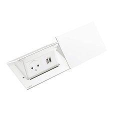 Pop-up blok INCARA 2x zásuvka 250V + 2x USB A+C nabíječka, (proti sobě), barva bílá, kabel 2m