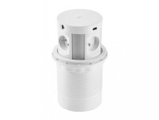 Výsuvná zásuvka COMFORT PLUS, 4x zásuvka 230V, 2x USB-A nabíjacia, 2x RJ45, 1x bezdrôtová indukčná nabíjačka, kábel 1.5m, farba biela