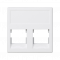 Kryt datové zásuvky K45 keystone dvojitá bez krytu plochá univerzální 45×45mm čistě bílá