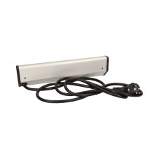 Rohový blok, 3 zásuvky, 2x USB, kabel 1.8m, stříbrná