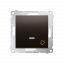 Ovládač zapínací ZVONEK, s orientačním LED podsvětlením, řazení 1/0 So (přístroj s krytem) 10AX 250V, bezšroubové, hnědá matná, metalizovaná