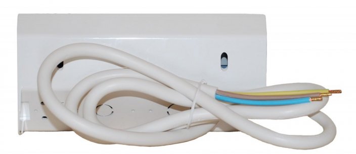 Rohová zásuvka 2x 250V / 16A v bielej lesklej farbe a prívodným káblom 1m, bez vidlice