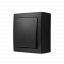 Schodišťový spínač 10AX, bez piktogramu, odolný proti vlhkosti, barva černá matná