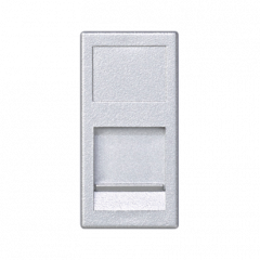 Kryt datové zásuvky K45 keystone jodnoduchá plochá univerzální s krytem 45×22,5mm hliník
