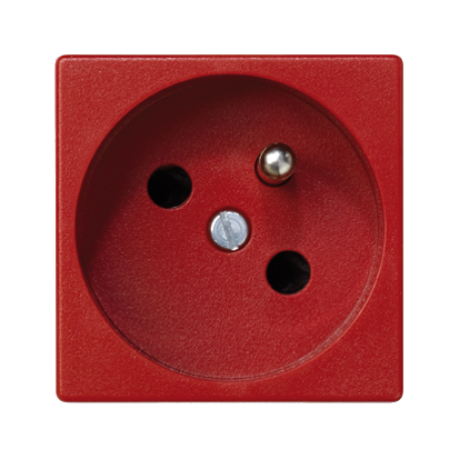 Zásuvka K45 s uzemňovacím kolíkem 16A 250V šroubové svorky 45×45mm červený