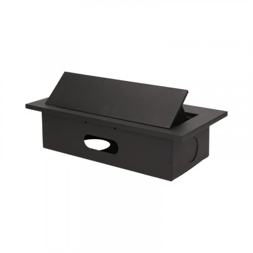 Výklopný blok zapustený, 3x zásuvka, zosilnený kryt 7 mm, čierna farba