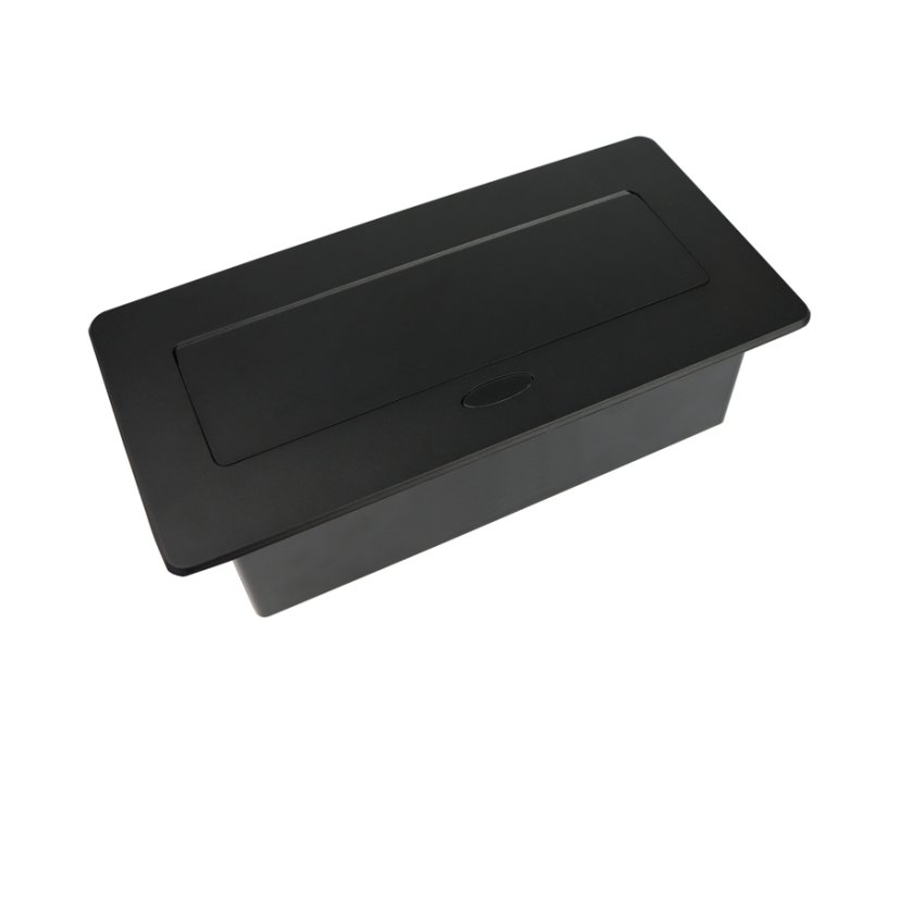 Výklopný blok zásuvek, 3x 230V / 16A, zaoblené hrany, kabel 1.5m, barva černá