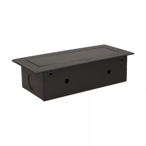 Černý zásuvkový blok s frézovaným krytem 2mm, 3x zásuvka, bez kabelu