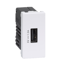 USB nabíječka K45 USB 2.0 - A 5V DC 1,5A 45×22,5mm čistě bílá