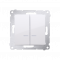 Dvojitý křížový spínač s LED podsvětlením  (přístroj s krytem) 10AX 250V, bezšroubové, bílá