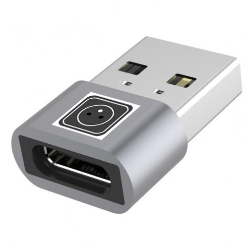 Adaptér  USB-A 2.0 (male) - USB-C (female), aluminium
