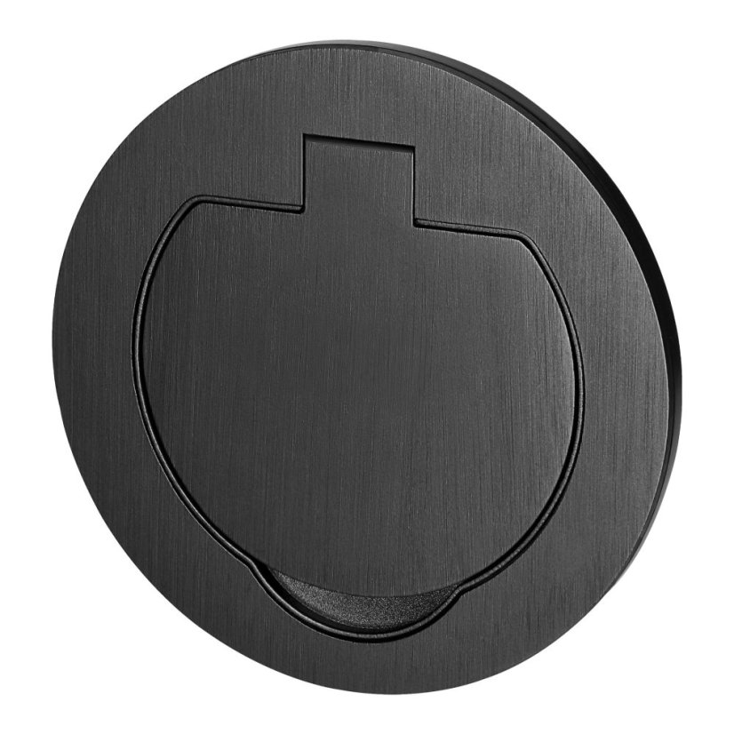 Hermeticky uzatvárateľná guľatá zásuvka 1x 230V, krytie IP55, farba čierna