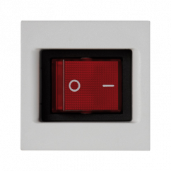 Dvojpólový spínač, posun 2 K45 so signálnym pripojením farba: červená 16AX 250V 45×45mm čisto biela