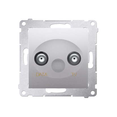 Anténní zásuvka TV-DATA útlum:5dB stříbrná