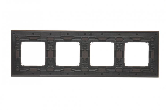 Simon 4-násobný drevený rám wenge/striebro