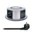 Výsuvný blok zásuvek, 3x zásuvka 230V, USB rychlonabíjení A+C 20W Power Delivery, bezdrátová nabíječka 10W Qi, kabel 2m, barva stříbrná
