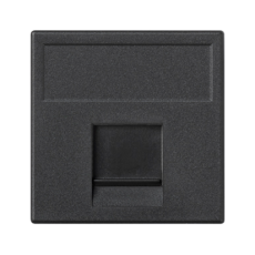 Kryt datové zásuvky K45 IBM jodnoduchá plochá s krytem 45×45mm grafitově-šedá