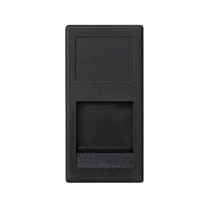 Kryt datové zásuvky K45 INFRA+ jodnoduchá plochá s krytem 45×22,5mm grafitově-šedá