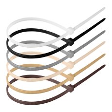 Stahovací pásky, béžová sada, 4,8x300mm, 120 ks, barvy: bílá, černá, šedá, krémová, béžová, hnědá