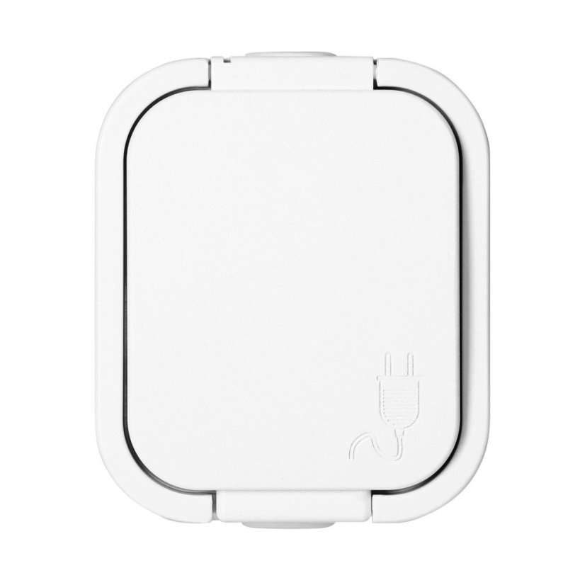 Zásuvka na omietku 1x 250V s krytom, NT-16B2, IP54, farba biela