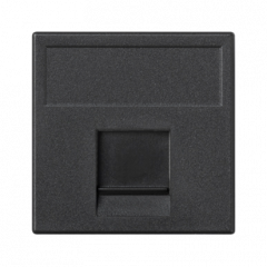 Kryt dátovej zásuvky K45 keystone univerzálny plochý s krytom 45 × 45 mm grafitovo sivý