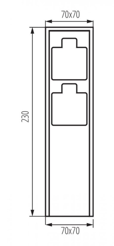 Zásuvkový stĺpik DASTO 2SOC, 2x 230V, IP44, nerezová oceľ, farba antracitová, povrchová montáž