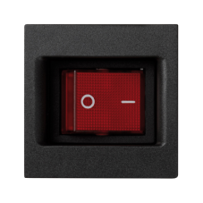 Spínač dvoupólový, řazení 2 K45 se signalizačním připojením barva: červená 16AX 250V 45×45mm grafitově-šedá