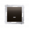 Simon Jednopólový spínač, so signalizačným LED podsvietením, posun 1S (indikuje zapnutý stav) (zariadenie s krytom) 10AX 250V, bez skrutiek, hnedý matný, metalizovaný