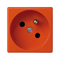 Zásuvka K45 s uzemňovacím kolíkem 16A 250V bezšroubové 45×45mm oranžový