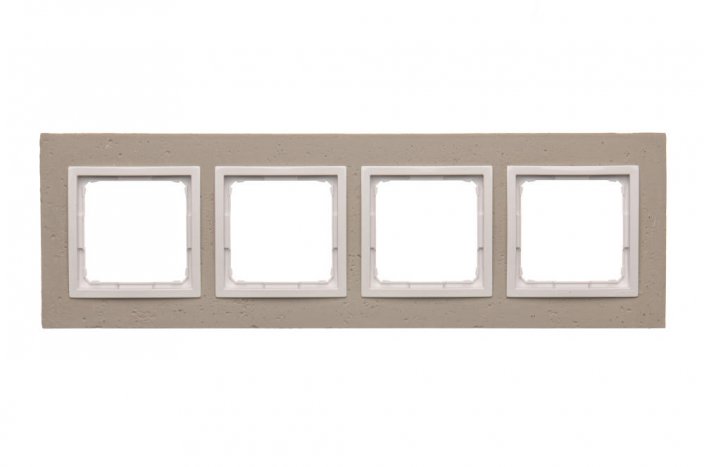 Simon Betónový rám 4-násobný svetlý betón/biela