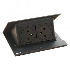Výklopná zásuvka LEGRAND INCARA 2x zásuvka 250V surface + montážní rám, barva černá, kabel 2m