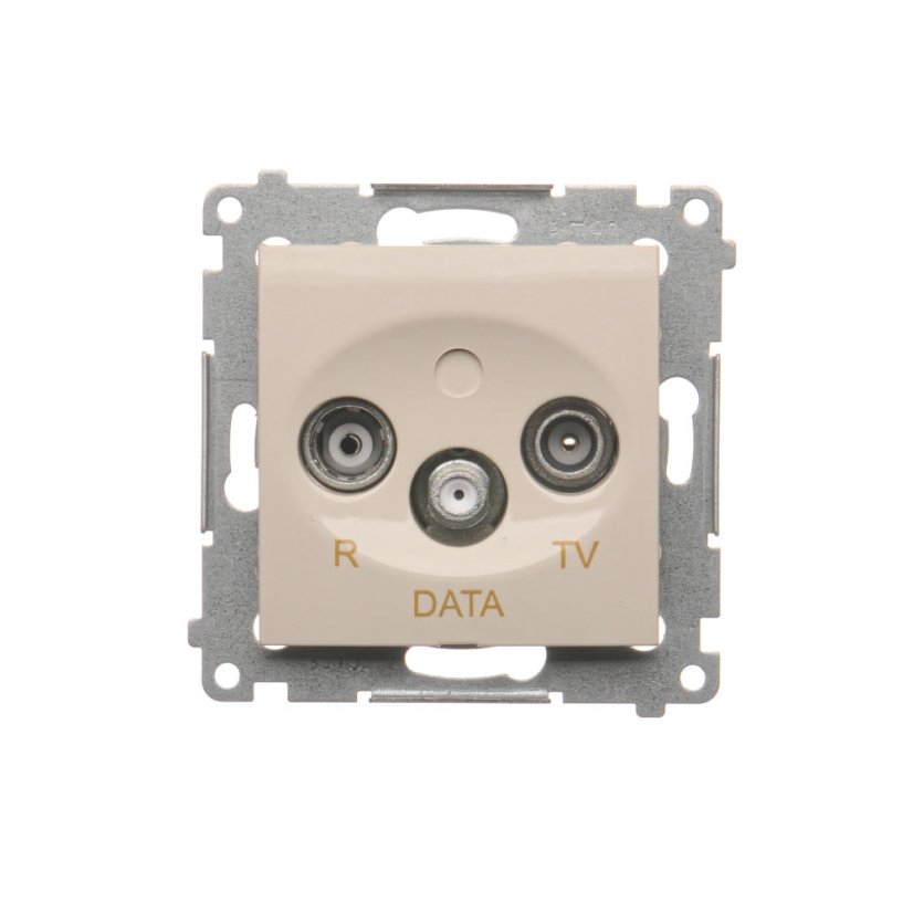 Zásuvka anténní R+TV+DATA (přístroj s krytem), 1x vstup: 5÷862 MHz, Simon 54, barva krémová