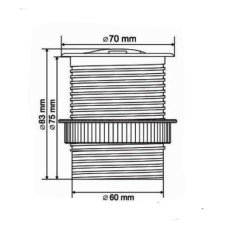 Zásuvka zapustená, 1x 230V + 1x USB-C nabíjačka PD20W, farba strieborna, kábel 1.9m
