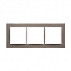 Betonový rámeček 3-násobný tmavý beton/bílá