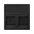 Kryt dátovej zásuvky K45 keystone dvojitý plochý univerzálny s krytmi 45 × 45 mm grafitovo sivý