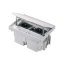 Robustní podlahová zásuvka 2x 250V/16A + 2x RJ45 cat. 6, jednoduchý zámek, krytí IP66, pro lité podlahy, barva šedá matná