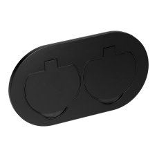 Hermetická zásuvka oválná, 2x 230V, IP55, pod omítku, barva černá