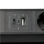 Výklopná zásuvka FLIX BOX,  3x 230 V,  1x USB-A + 1x USB-C, kabel 1,5m, černá