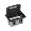 Podlahová zásuvka SF 187x132 mm, 1x 250V/16A + 1x RJ45 cat. 6, barva boxu grafit, pro lité podlahy s kazetou do potěru, vyplnění víka materiálem podlahy